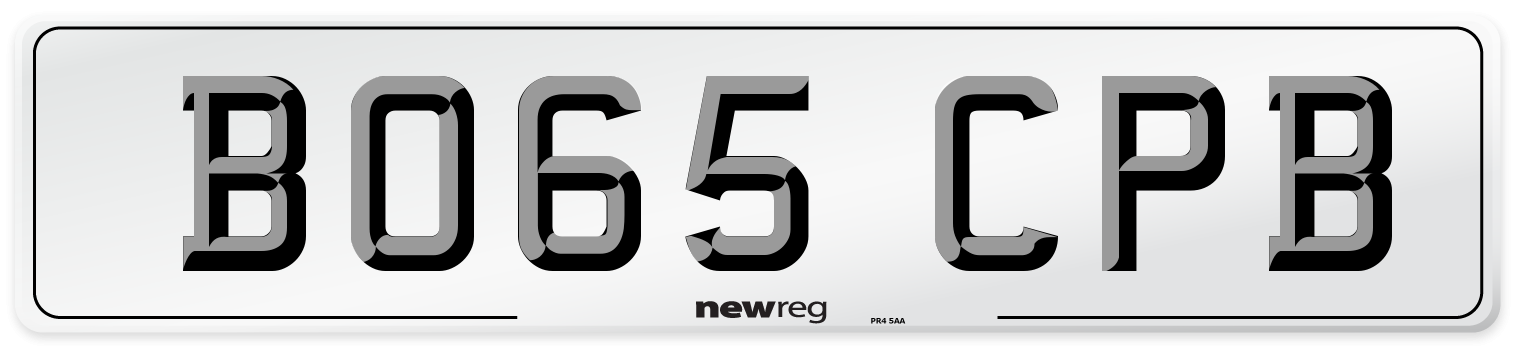 BO65 CPB Number Plate from New Reg